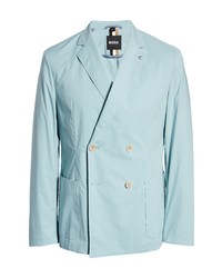 BOSS Hanry Double Breasted Sport Coat In Turquoiseaqua At Nordstrom
