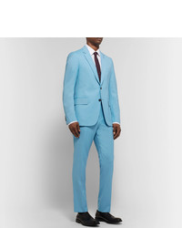 Paul Smith Light Blue A Suit To Travel In Slim Fit Wool Suit Trousers