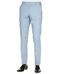 Burberry London Modern Fit Cotton Trousers Light Blue