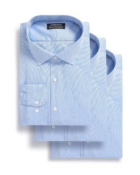 Nordstrom 3 Pack Traditional Fit Non Iron Dress Shirt