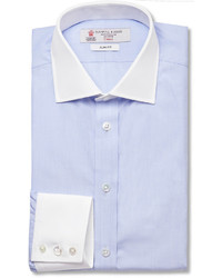 Turnbull & Asser Blue Contrast Collar And Cuff Cotton Shirt