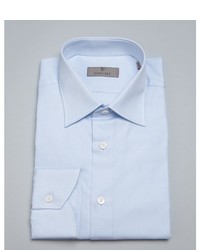 Canali Blue Cotton Spread Collar Dress Shirt