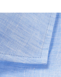 Hugo Boss Blue Jason Slim Fit Slub Linen Shirt