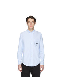 Palm Angels Blue Palm X Palm Ripped Oxford Shirt, $244 | SSENSE | Lookastic