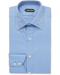 Tom Ford Blue Slim Fit Cotton Twill Shirt