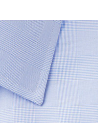 Tom Ford Blue Slim Fit Prince Of Wales Checked Cotton Shirt