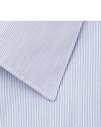 Hugo Boss Blue Slim Fit Striped Cotton Poplin Shirt