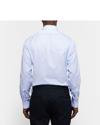 Charvet Blue Slim Fit Striped Cotton Shirt