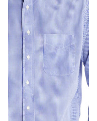Blue & Cream Bluecream Blue Macro Check Gingham Button Down Shirt