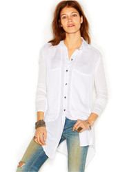 Free People Breakfast In Bed Long Sleeve Point Collar Blouse
