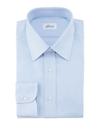 Brioni Textured Check Dress Shirt Light Blue