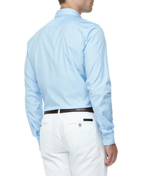 Burberry Brit Henry Slim Fit Stretch Cotton Dress Shirt Pale Blue