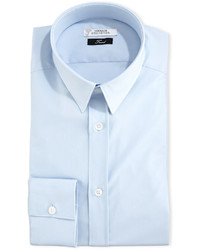 Versace Button Front Solid Dress Shirt Baby Blue
