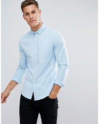 ASOS DESIGN Casual Slim Oxford Shirt In Blue