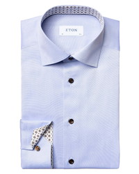 Eton Contemporary Fit Solid Blue Dress Shirt