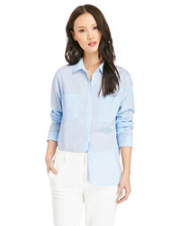 Dailylook Classic Cotton Button Down Shirt In Light Blue S L