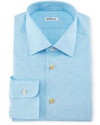 Kiton Diamond Dobby Dress Shirt Aqua