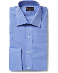 Emma Willis Lorenzo Blue Slim Fit Cotton Twill Shirt