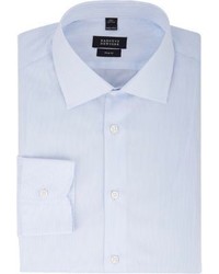 Barneys New York Fine Line Stripe Fitted Shirt Light Blue