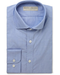 Gieves Hawkes Blue End On End Cotton Shirt