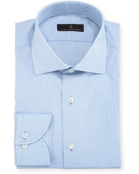Ike Behar Gold Label Dobby Cotton Dress Shirt Blue