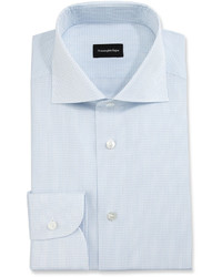 Ermenegildo Zegna Grid Stitch Dress Shirt Whitelight Blue
