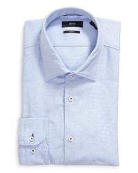 BOSS Hank Slim Fit Geo Print Cotton Dress Shirt
