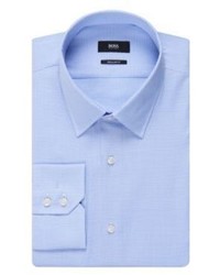 Hugo Boss Enzo Regular Fit Point Collar Cotton Dress Shirt 15 Blue