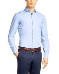 Hugo Boss Jery Slim Fit Spread Collar Cotton Dress Shirt 175 Purple