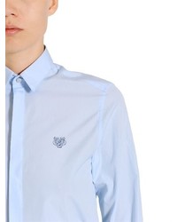 Kenzo Logo Embroidered Cotton Poplin Shirt