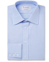 Turnbull & Asser Kingsman Blue Cotton Royal Oxford Shirt