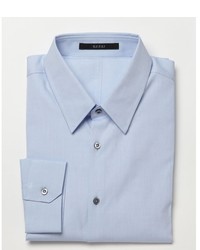 Gucci Light Blue Cotton Point Collar Dress Shirt