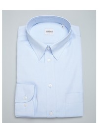 Armani Collezioni Light Blue Cotton Point Collar Dress Shirt