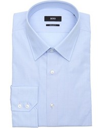 Hugo Boss Light Blue Cotton Point Collar Dress Shirt