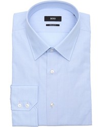 Hugo Boss Light Blue Cotton Point Collar Dress Shirt