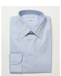 Armani Collezioni Light Blue Cotton Spread Collar Dress Shirt