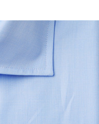 Drake's Light Blue Cutaway Collar End On End Cotton Shirt