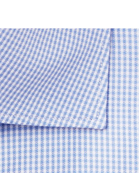 Brioni Light Blue Cutaway Collar Puppytooth Cotton Shirt