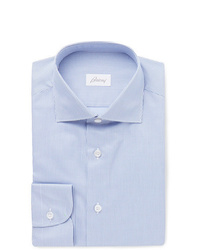 Brioni Light Blue Cutaway Collar Puppytooth Cotton Shirt