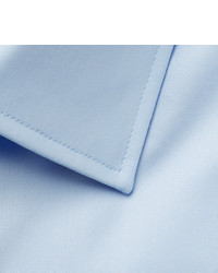 Hugo Boss Light Blue Jesse Slim Fit Jacquard Trimmed Cotton Poplin Shirt