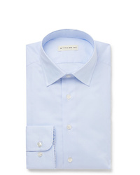 Etro Light Blue Slim Fit Cotton Oxford Shirt