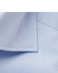 Ermenegildo Zegna Light Blue Slim Fit Cutaway Collar Cotton Oxford Shirt