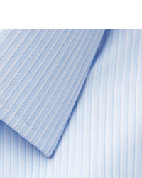 Charvet Light Blue Slim Fit Pinstriped Cotton Poplin Shirt