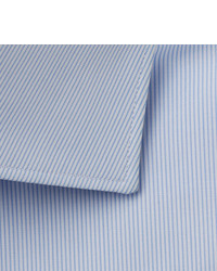 Brioni Light Blue Slim Fit Striped Cotton Shirt
