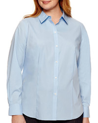 Liz Claiborne Long Sleeve Wrinkle Free Shirt Plus