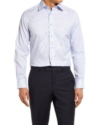 David Donahue Luxury Non  Fit Dress Shirt In Whiteblue At Nordstrom