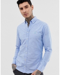 BOSS Mabsoot Slim Fit Oxford Shirt In Blue