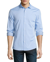 Michael Kors Michl Kors Slim Fit Long Sleeve Oxford Shirt Light Blue, $145  | Neiman Marcus | Lookastic