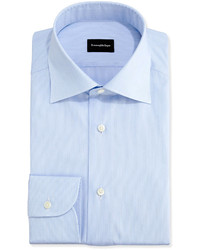 Ermenegildo Zegna Micro Stripe Textured Dress Shirt Light Blue
