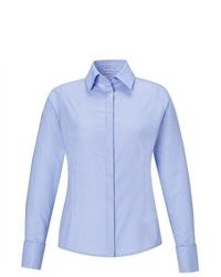 North End Light Blue Wrinkle Free Oxford Dobby Button Down Shirt Blouse